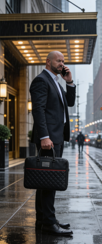 REVIS-1 Executive Guard — three independent Faraday chambers, premium leather chassis